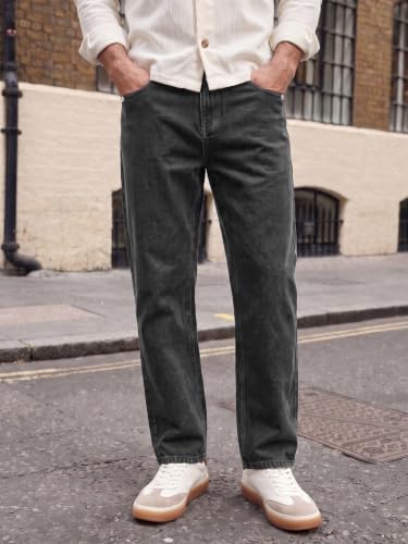 Image of Urbano Fashion Men's Relaxed Fit Washed Denim Jeans Non-Stretchable