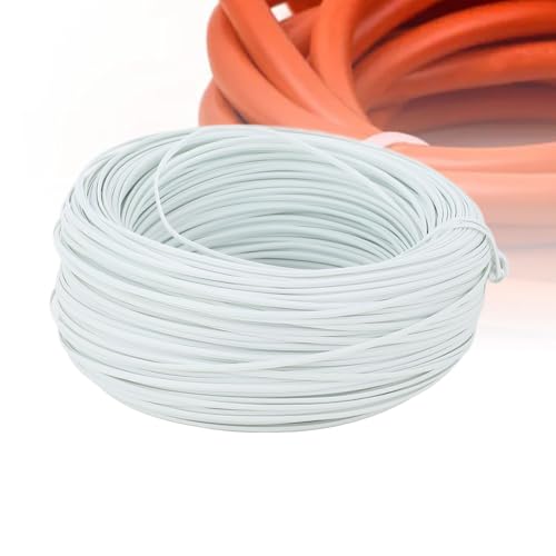 Alambre de amarre para refuerzo, longitud 100m, alambre de hierro galvanizado con PVC, 15% a 20% de elasticidad, resistente a la erosión para uso interior y exterior (Blanco) miniatura 4