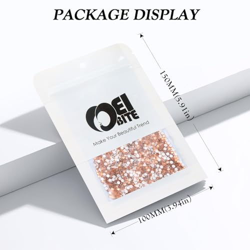 Image of Champagne Flatback Rhinestones, Glass Rhinestones for Nail Art and Craft, Glue Fix, Loose Crystal Gemstones(Champagne, SS4, 2880pcs, 1.5-1.7mm)