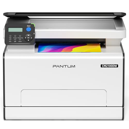 PANTUM CM2100DW Impresora Multifunción Láser 3 en 1 Color, Impresión Automática a Doble Cara, Imprimir/Copiar/Escanear, Wi-Fi Direct/Ethernet/USB, 20 ppm, para Hogar y Oficina
