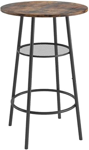 Miniatura 6 de Juego de mesa de pub de 3 piezas, mesa de bar redonda pequeña de 2 niveles y 2 taburetes de bar con respaldo, mesa de altura de barra y silla, juego