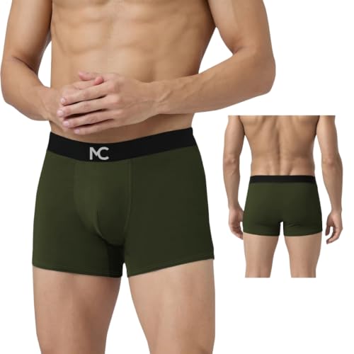 Image of MC Men's Premium Microfiber Boxer Briefs | Ultra Soft Stretch Trunks | Breathable Moisture-Wicking Innerwear | Comfort Fit | Anti-Chafing | Solid Colors | Multipack Available
