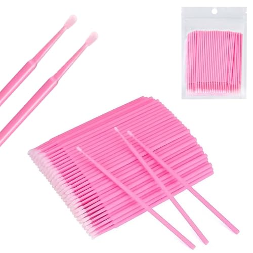 Dreamil Mikro-Applikator-Pinsel,400 Stück Einweg Microbürsten,Micro Wimpernbuerste,Mascara-Tupfer Für Lashes Graft,Make-up Reinigungsstäbchen,Sauberkeit(Rosa/Hellviolett/Blau) (Rosa 400 Stück)