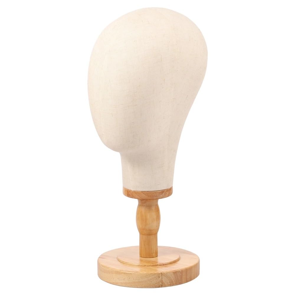 Wig Stand Perückenkopf aus Segeltuch, Perückenständer, Schaufensterpuppenkopf for Ausstellen und Herstellen von Perücken, Perückenständer mit Kopf, Perückenstützen, Halter, Kappen, Kopfschmuck Wig Dis