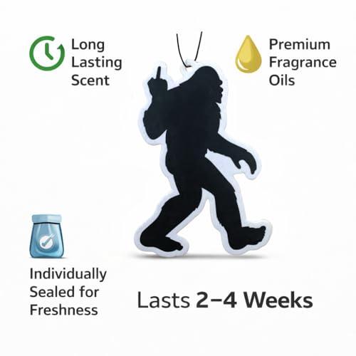 Image of Funny Car Air Freshener (3 Pack) - Bigfoot Sasquatch Air Freshener for Car, Novelty Gag Gift, Hanging Auto Air Freshener, Funny Car Accessories for Men Women