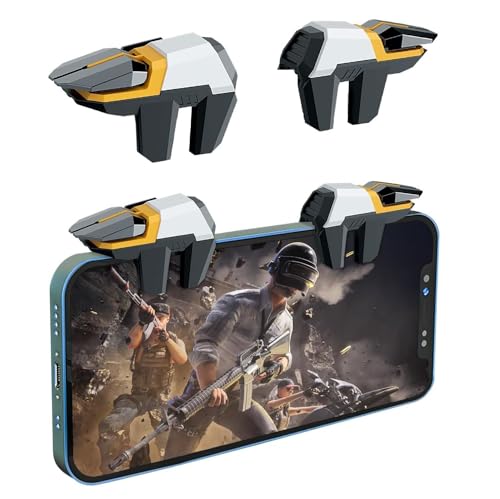 Image of Cubonic 6-Finger PUBG Gaming Trigger, Sensitive Aim and Shoot Mobile Joystick Controller for Android Phones & Smartphones | Yellow