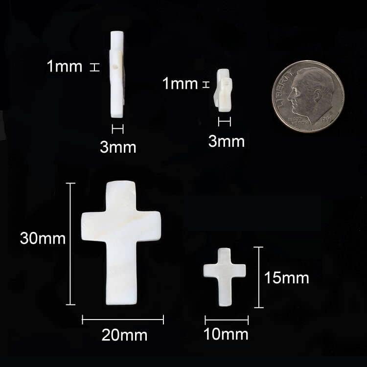 Firstmeet 25Pcs Natural Mother of Pearl Beads 10x15mm Cross Shell Beads for Jewelry Necklace Bracelet Earrings Making(DIY-1010-Cross/WhiteS) - Image 2