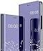 Produktbild Hülle für Xiaomi Redmi Note 10 4G / Redmi Note 10S Spiegel Handyhülle, Redmi Note 10 4G/Note 10S Flip Schutzhülle Clear View Ledertasche Handy Mirror Standfunktion Tasche 360 Grad Case Cover, Lila
