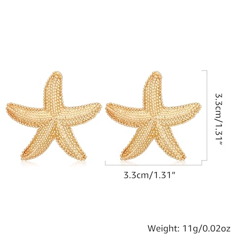 MISS RIGHT Gold Shell Earrings for Women, Stainless Steel Sea Shell Stud Seashell Earrings Beach Jewelry, Hypoallergenic Lightweight Summer Earrings3