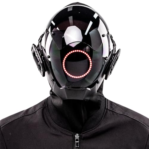 Masque punk cyberpunk homme femme avec casque facial futuriste LED