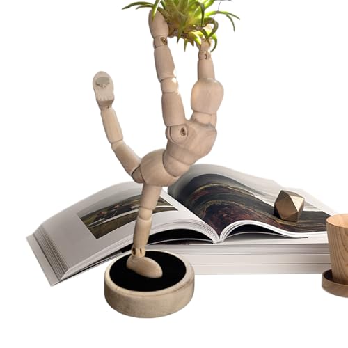 Support de plante aérienne statue articulée magnétique en bois modulable - 2
