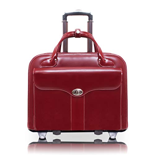 McKlein-Berkeley-Top-Grain-Cowhide-Leather-15-Leather-Detachable-Wheeled-Ladies-LaptopComputer-Tablet-Business-Briefcase-BagWomens-Rolling-Overnight-Travel-Bag-Removable-trolley-case