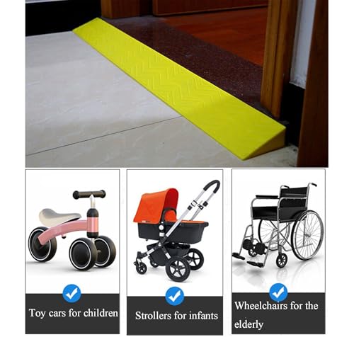 Rampa de plástico para umbral, tablero de transición para escalones, ensanchada y reforzada para alta capacidad de carga (100 x 13 x 6,5 cm) miniatura 5