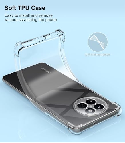 Image of Back Cover Transparent Soft Silicone Scratch Resistant Anti Slip Back Cover Case for Xiaomi 14 Civi - Transparent