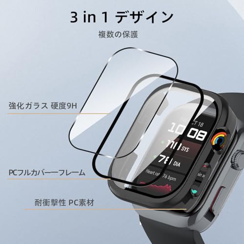 Image of For Huawei Watch D2 Protective Case, Lightweight, PC + Tempered Glass Cover, 9H Hardness, Easy Installation, All-in-One Protection, Anti-Scratch, Shockproof, HD High Transmittance