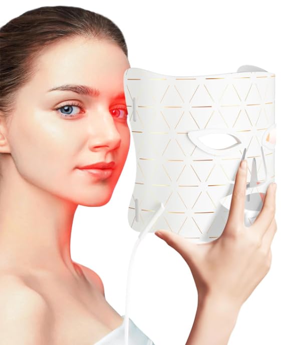 LED Light Therapy Mask Skin Care Mask LED Red Light Therapy 630nm 830nm Wavelength for Home Use White