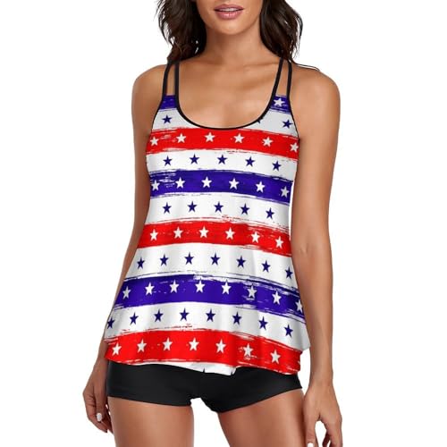 Robe de plage tankini étoiles et rayures pour les journées piscine et vacances d'été