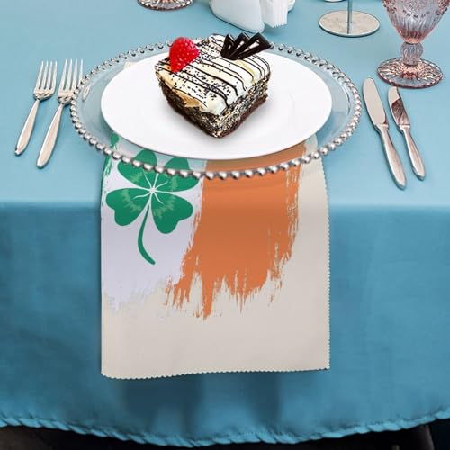 Servilletas de tela reutilizables cuadradas con diseño de trébol para hostelería y fiestas 5