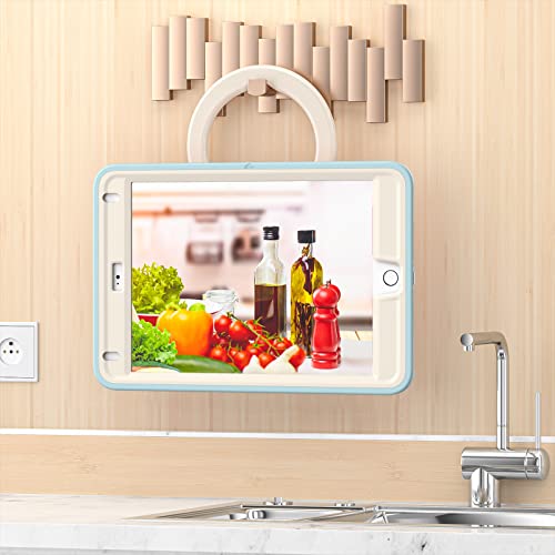iPad Mini5 ケース Mini4 ケース 2015/ 2019 モデル (7.9インチ) リング付き 衝撃吸収 軽い 頑丈 360°回転スタンド 多方向 ハンドル付 ミニ5 ミニ4 カバー 落下防止 キズ防止 キッズ iPad Mini 第5世代/ 第4世代 ケース, アイスブルー
