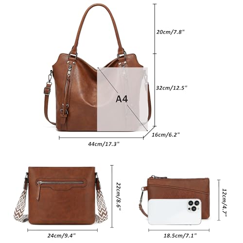 Tote para mujer bolso grande de cuero con billetera miniatura 6