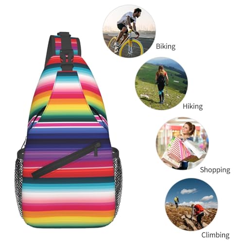 Bolso Sling para Hombre y Mujer con Rayas Mexicanas Coloridas miniatura 5