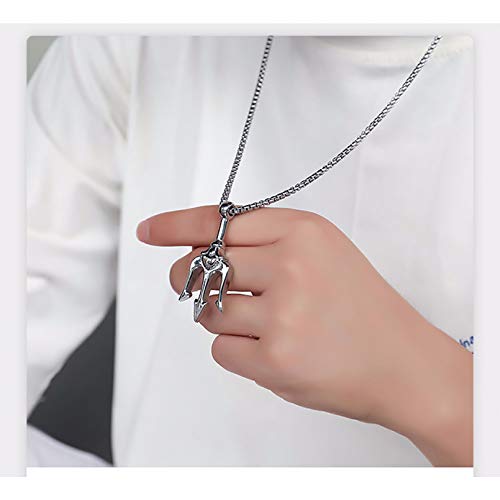 QiuYueShangMao Collana con Ciondolo tridente in