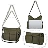 Canvas Messenger Bag, Large Capacity Crossbody Bag with Multiple Pockets - Adjustable Shoulder Bags for Women and Men,Hobo Casual Shoulder Tote Satchel for School Travel Work Shopping Daily #4