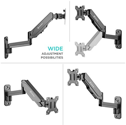 Onkron Tv Monitor Wall Mount Bracket For 13” – 32-Inch Screens Full Motion With Gas Spring Black G150 #TOP2