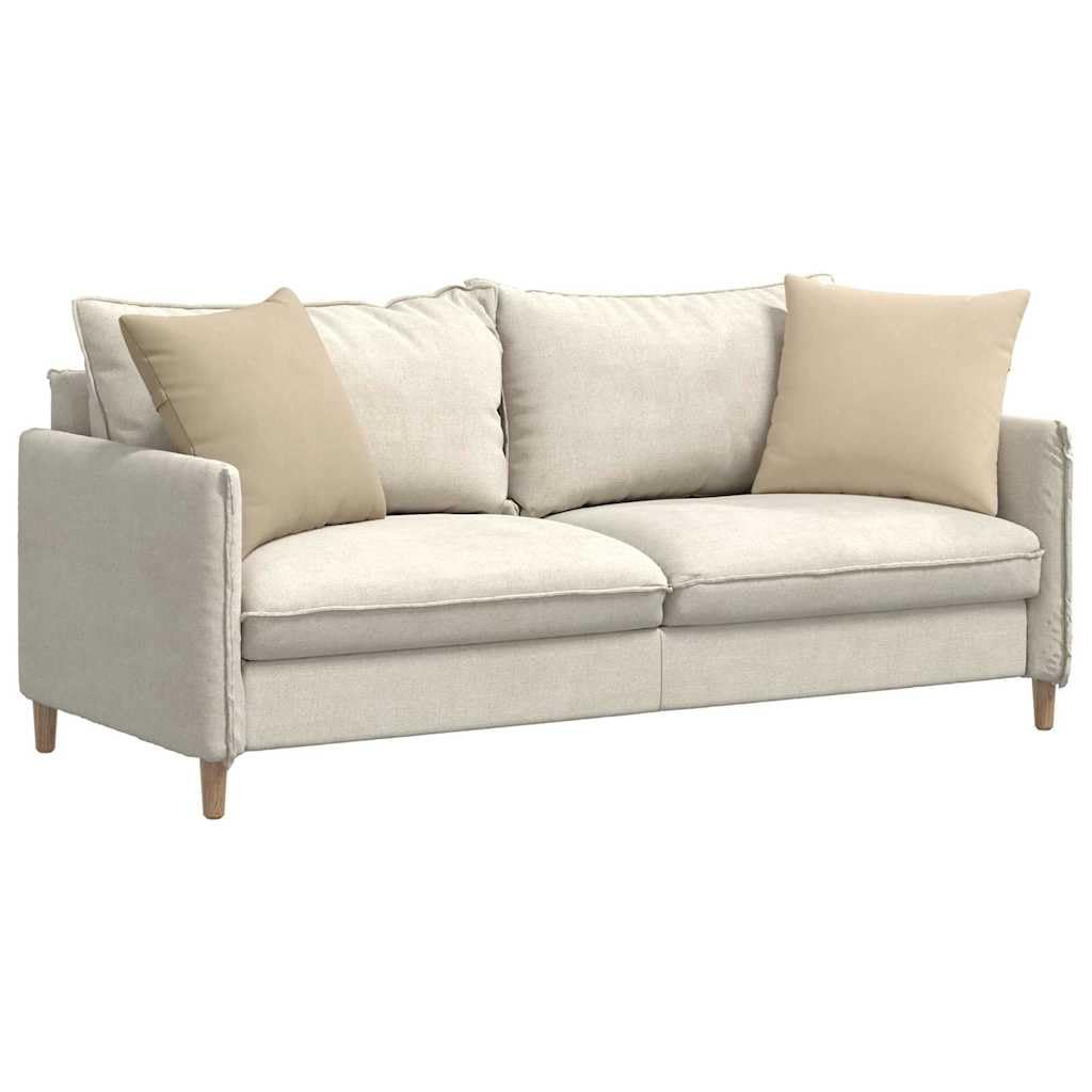 Cuscino Divano 2 Pezzi Crema 50x50 cm Tessuto Imbottito con Rivestimento Sfoderabile Morbido e Comodo per Soggiorno Sala da Pranzo Ufficio Ergonomico Lavabile Antiscivolo