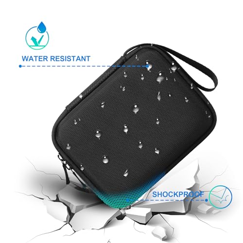 Image of BOVKE Travel Case for Handheld Electric Nebulizer for Adults and Kids,Cool Mist Steam Inhaler Portable Nebulizer Holder With Extra Mesh Pocket for Cables, Batteries and Accessories, Black (CASE ONLY)