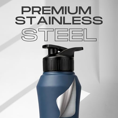 Image of Speedex Stainless Steel Water Bottle 1 Ltr, Leak Proof Sipper Cap, BIS Approved 1000 ml Metal Bottle For Daily, Office, School, Gym, Travel Use for Men, Women, Kids, Adults, Teal Blue, Set of 4