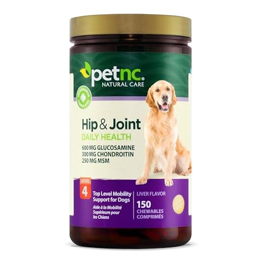 Petnc Level-4 Hip & Joint Health Supplement for Dogs (150 Count), Glucosamine Chondroitin MSM Dog Chews with Manganese, Liver-Flavored Bone & Joint Support Supplement