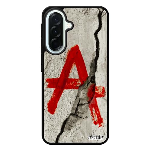 Coque pour A37 5G Silicone Anarchie Fissure Rouge Tatouage Dessin Punk Tague Telephone Mur Expression Housse Justice pour Samsung Galaxy