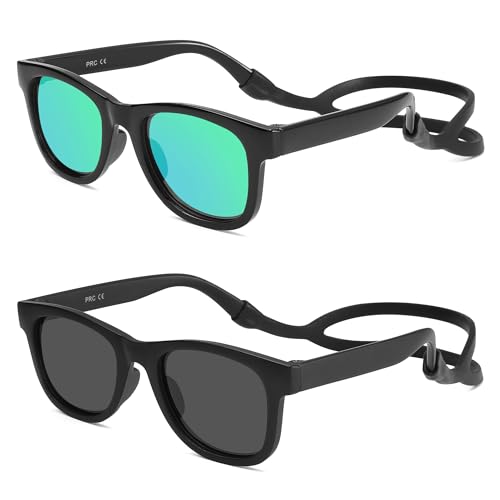Gafas de sol polarizadas para bebé con correa de silicona ajustable LIU·WEN