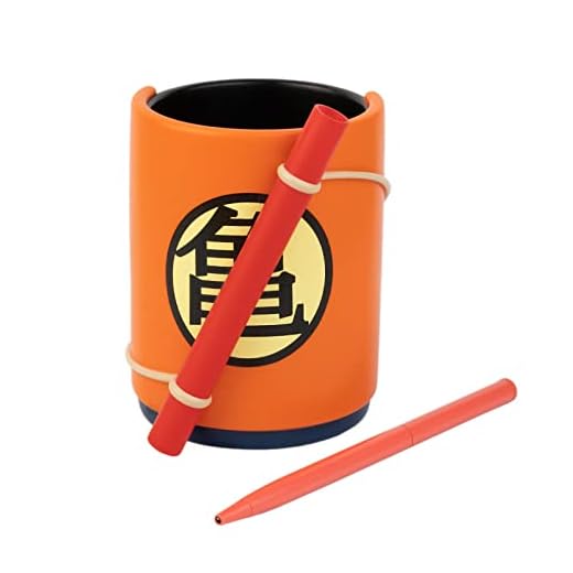 Lapicero escritorio Dragon Ball Goku - Figuras Dragon Ball Manga : Portalápices escritorio con Boligrafo - Oganizador escritorio | Accesorio anime papelería - Decoracion habitacion juvenil