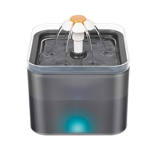 Fuente automática para gatos de 2 litros con filtro y luz LED