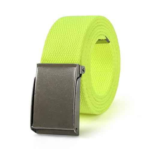 Image of Mile High Life Canvas Web Belt | Cut to Fit Up to 52 inch | Flip-Top Matte Silver Nickel Buckle 12 Colors