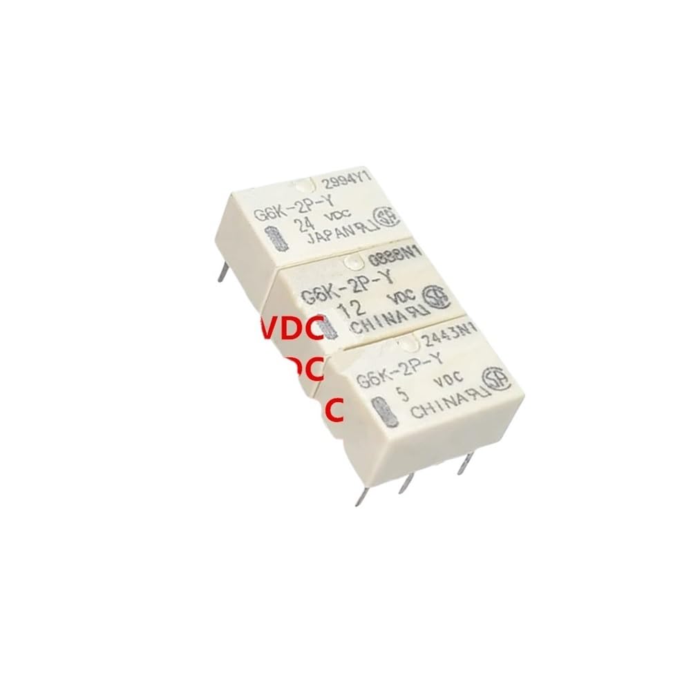 POWTAXBJGD Relay Insert pin 8 G6K-2P-Y-3VDC G6K-2P-Y-5VDC G6K-2P-Y-12VDC G6K-2P-Y-24VDC(5PCS G6K-2P-Y-3VDC)