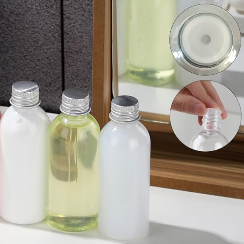3.4 oz Travel Bottles TSA Approved, 6 pcs Refillable Travel Bottles Leak Proof with Silvery Screw Cap, Essential Oil Bottles Empty4