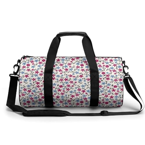 Sac de sport gym rouge floral 45x23cm idéal pour voyage et week-end