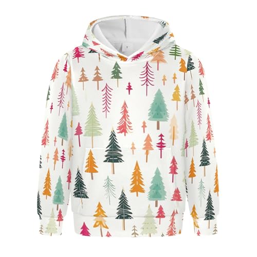 Kids Hoodies Sweaters Christmas Xmas Trees Hooded Sweatshirts with Big Pockets for Boys Girls B0400285