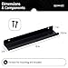 Hudson Hi-Fi Floating Vinyl Shelves - 1 CT Vinyl Record Wall Shelves for Quick Access & Safekeeping - Black Satin Wall Shelves & Record Storage Wall - Minimalist Album Mount for Wall