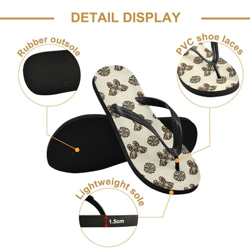 Burbuja Butterflies Daisies Flip Flops for Women Men, Soft Thong Sandals Rubber Slippers for Pool Beach Essentials3