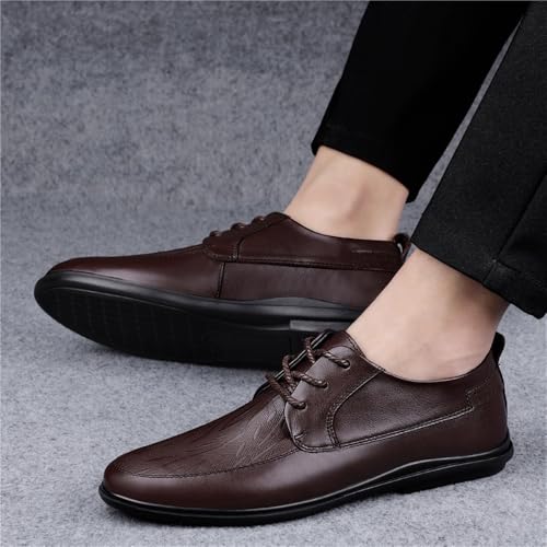 Men's Lace up Leather Oxfords Comfortable Breathable Casual Dress Shoes Fashion Work Office Shoes2