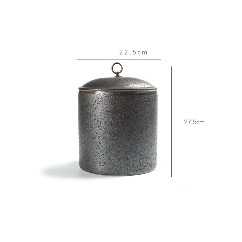 Lata de té Recipiente de Almacenamiento té a Granel Retro, Tarro cerámica Gran Capacidad, Taza, Caja Creativa for Pasteles, almacén for el hogar Carrito de té(B)
