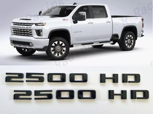 Image of 2X 2500 HD Gloss Black Badge Emblem - Set of 2 Replacement Emblems for Silverado Sierra 2020 to 2026