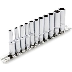 DAKCOS 11 Piece 1/4-Inch Drive Metric Deep Socket Set 4-13MM Lenth 50mm