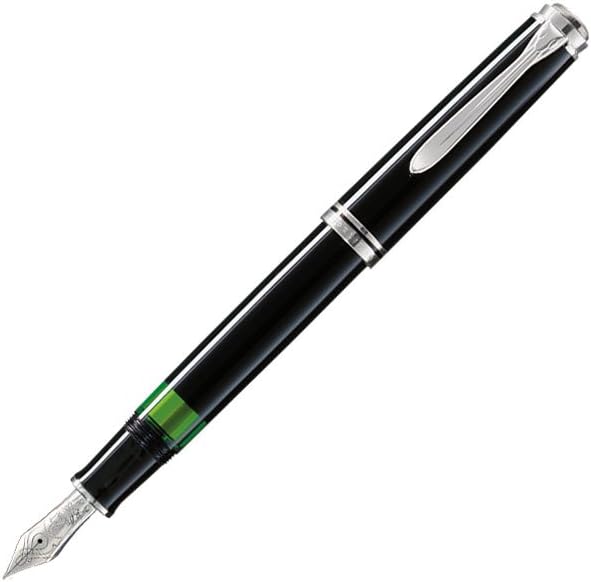 Pelikan Souverän M600 Fountain Pen, Extra-Fine Nib, Black/Green, 1 Each