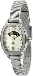 Peugeot Women's Slim Mesh Decorative Sun Moon Phase Vintage Dress Watch with Date