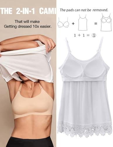 Camisoles for Women with Built in Bra Adjustable Strap Tank Tops Cami Sleeveless Summer Tops for Workout Sleeping Traveling2